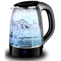 Ardes AR1K47 Wasserkocher aus Borosilikatglas – elektrischer Wasserkocher mit Fassungsvermögen 1,8L mit automatischem Stopp – kabelloser Wasserkocher mit 360°-Drehbasis – Wasseraufgüsse, Tee
