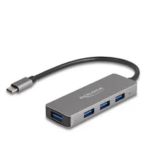 DeLock 4 Port USB 3.2 Gen 1 Hub mit USB Type-CTM Anschluss - – USB Typ-A Buchsen seitlich