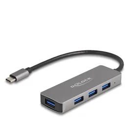 DeLock 4 Port USB 3.2 Gen 1 Hub mit USB Type-CTM Anschluss - – USB Typ-A Buchsen seitlich