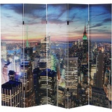 Mendler LED-Paravent Trennwand Raumteiler New York, Timer, netzbetrieben 180x200cm, 30 LEDs
