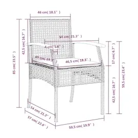 vidaXL Gartenstuhl 57 x 57 x 30 cm beige 4 St.