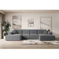 ALTDECOR Ecksofa in U-Form Corner Sofa Bett Eckcouch Couch L-Form Wohnlandschaft Cauchsofa SIERRA-U - 344x165x73 cm Duneklgrau - Dunkelgrau