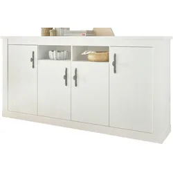 Furn.Design Sideboard in weiß Pinie Landhaus Kommode 201 cm, Soft-Close-Funktion Fiastra