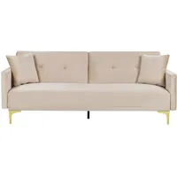 Schlafsofa LUCAN Beige Samtstoff