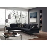 W.SCHILLIG Ecksofa sherry, Designsofa mit tollem Sitzkomfort, elegant und zeitlos, L-Form, mit Kopfstützenverstellung, Winkelfüße in Schwarz, Breite 302 cm blau