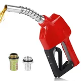 LALAGO Automatische Diesel Zapfpistole, Automatik Heizölpumpe, Selbstansaugend Dieselpumpe, Zapfpistole für Heizöl und Diesel, Treibstoff Pistole Zapfpistole, Ölabsaugpumpe Rot für Auto