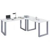 VCM Eckschreibtisch Lona Weiß / Silber
