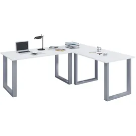 VCM Eckschreibtisch Lona Weiß / Silber