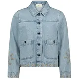 Cartoon Jeansjacke mit Stickerei 40