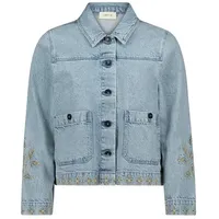 Cartoon Jeansjacke mit Stickerei 40