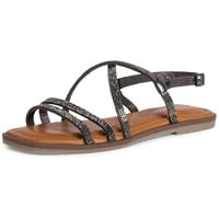 Tamaris Damen Riemchensandalen, Frauen Sandaletten,TOUCHit-Fußbett,Sommerschuhe,Freizeitschuhe,offene Schuhe,Pewter Glam,40 EU / 6.5 UK - 40 EU