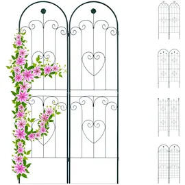 Relaxdays Rankgitter 2er Set 180 x 50 cm Dunkelgrün