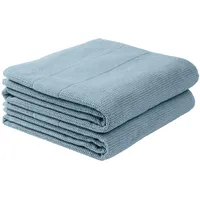 SCHIESSER Duschtücher Turin im 2er-Pack aus reiner Baumwolle blau