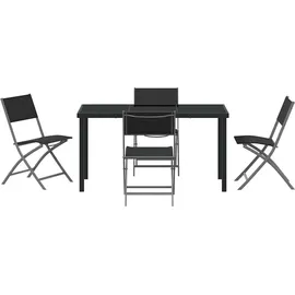vidaXL Garten Essgruppe 5 pcs Schwarz Textilene und Stahl