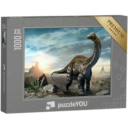 puzzleYOU Puzzle Puzzle 1000 Teile XXL „Apatosaurus Dinosaurier, 3D-Illustration“, 1000 Puzzleteile, puzzleYOU-Kollektionen Dinosaurier, Tiere aus Fantasy & Urzeit