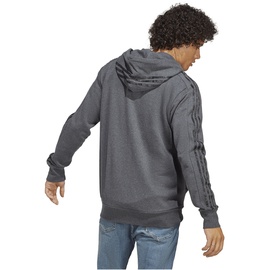 adidas Essentials French Terry 3-Stripes Full-Zip Hoodie Grey