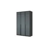 Sconto Drehtürenschrank Dreamer 152,2 x 236 x 58 cm Schwarz
