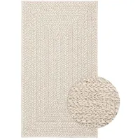 vidaXL Teppich ZIZUR Creme 60x110 cm Jute-Optik Indoor und Outdoor