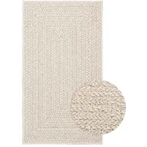 vidaXL Teppich ZIZUR Creme 60x110 cm Jute-Optik Indoor und Outdoor