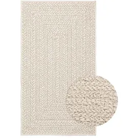 vidaXL Teppich ZIZUR Creme 60x110 cm Jute-Optik Indoor und Outdoor