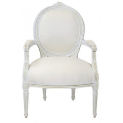 Casa Padrino Luxus Barock Medaillon Salon Stuhl Antik Weiß - Möbel Antik Stil