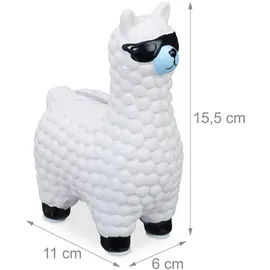 Relaxdays Lama Sparschwein 15,5 cm