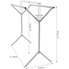 Eyepower Garderobenständer 150 x 125 cm Silber