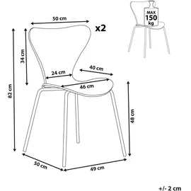 Beliani Esszimmerstuhl 2er Set BOONVILLE