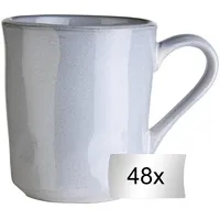 Home4You Kaffeetassen 48er Set, 355 ml - Hellgrau -