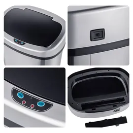 Relaxdays Mülleimer 50 l Schwarz