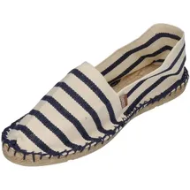 Espadrij l’originale Espadrij L'Originale Classic gestreift Ecru/Marine Damen Espadrilles Sommerschuhe (36) - 36 EU