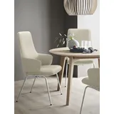 Polsterstuhl STRESSLESS "Laurel", beige (cream batick, chrom matt), B:58cm H:105cm T:60cm, Leder BATICK: BATICK ist ein leicht korrigiertes, durchgefärbtes und genarbtes Möbelleder, bei dem die meisten Unebenheiten und Spuren in der Regel entfernt wurden., Stühle, Polsterstuhl, High Back mit Armlehne, Größe L, mit Beinen aus Stahl in Chrom matt