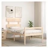 vidaXL Bett Seniorenbett mit Kopfteil Massivholz beige 190 cm x 75 cm x 81 cm