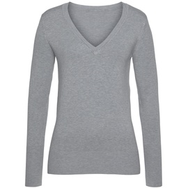 VIVANCE V-Ausschnitt-Pullover in taillierter Form, 32/34 grau Damen grau-meliert Gr.32/34