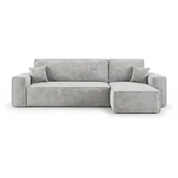 CORNERO Ecksofa mit schlaffunktion CALIFORNIA MINI rechts grau Cord Poso 55 - Schlaffunktion, Bettkasten - Grau