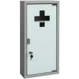 Euroshowers Medizinschrank Abschließbar aus Metall  mit Glastür 30x46 cm