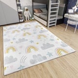 HANSE HOME Kinderteppich Adventures Rainbow Clouds«, rechteckig, 7 mm Höhe, Spielteppich, weich, Kinderzimmer, Kurzflor, Spielunterlage, Teppich Junge Mädchen für Spielzimmer, Jugendzimmer, Wohnzimmer - Creme, 120x170cm