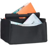 Relaxdays Zeitungskorb aus Filz 22 x 32 x 29 cm schwarz