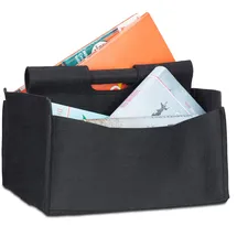 Relaxdays Zeitungskorb aus Filz 22 x 32 x 29 cm schwarz