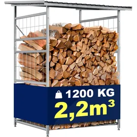 CLP Brennholzregal Macon feuerverzinkter Stahl für 2,2m3 oder 4,4m3