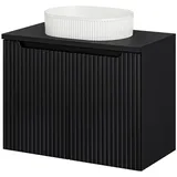 [en.casa] Waschtisch Skelbolu mit Türen 80x71x40 cm Schwarz [en.casa]