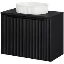 [en.casa] Waschtisch Skelbolu mit Türen 80x71x40 cm Schwarz [en.casa]