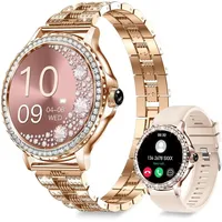 Damen Smartwatch mit Telefonfunktion 1.3" HD Touchscreen 120+ Sportmodi Fitness Uhr mit Herzfrequenz Blutdruck SpO2 & Schlafmonitor - Gold