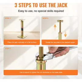 Vevor Wagenheber für den Hausgebrauch, 4er-Pack, Höhenbereich von 29,4 bis 40,6 cm, maximale Tragkraft pro Einheit: 1000 kg, verstellbarer Stützbalken zum Nivellieren, verzinkter Teleskopwagenheber