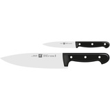 Zwilling Twin Chef Messer-Set, 2-teilig (Spick-Garniermesser 10 cm + Kochmesser 20 cm), Rostfreier Spezialstahl/Kunststoff-Griff im Nietendesign, Schwarz