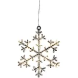 STAR TRADING Star Trading, Fensterlicht Weihnachten warmweiß aus Kunststoff in Silber, Transparent, mit Kabel, Länge: 16 cm