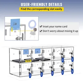 Vevor Aufbewahrungsspind 10 Fächer 1-tlg. transparent