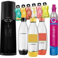 SODASTREAM TERRA BLACK Saturator + BLACK Fuse Flasche 1l + 2x Nachbildung + 6x Bolera - Schwarz