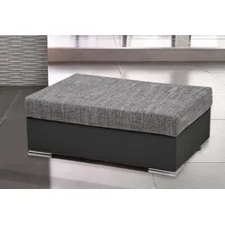 Hocker COLLECTION AB "John", schwarz (schwarz, grau), B:100cm H:40cm T:70cm, Hocker, Frei im Raum stellbar, wahlweise mit Federkern