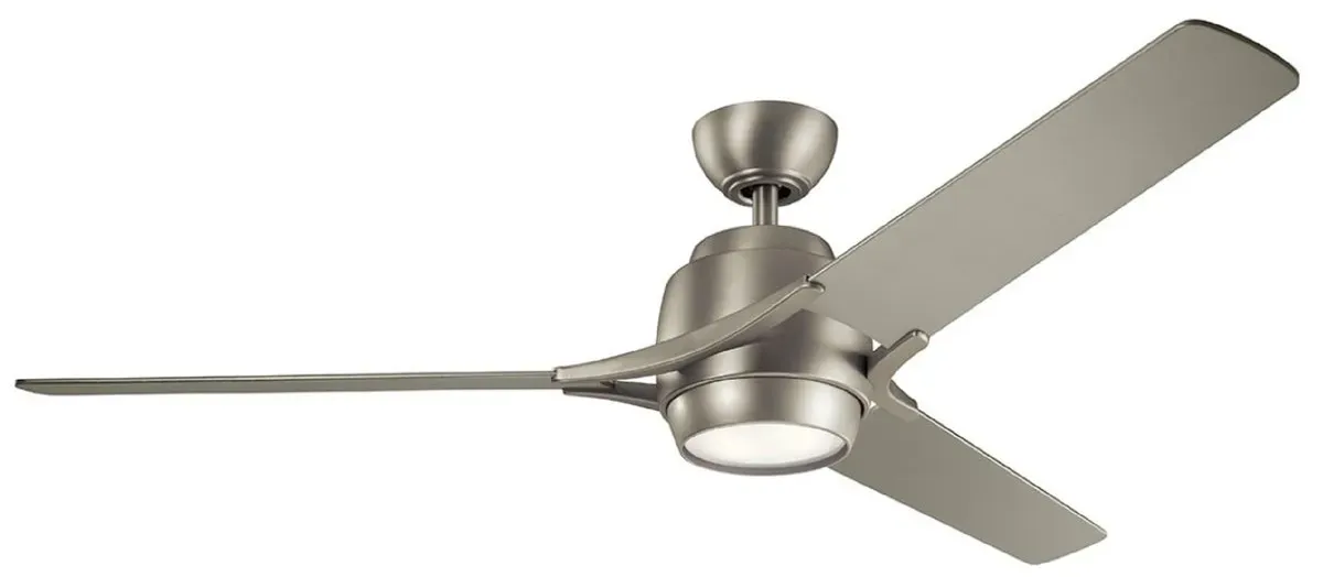 Casa Padrino Luxus Deckenventilator Matt Silber 152 x H. 46 cm - Moderner dimmbarer Ventilator mit LED Beleuchtung und Fernbedienung - Luxus Kollektion